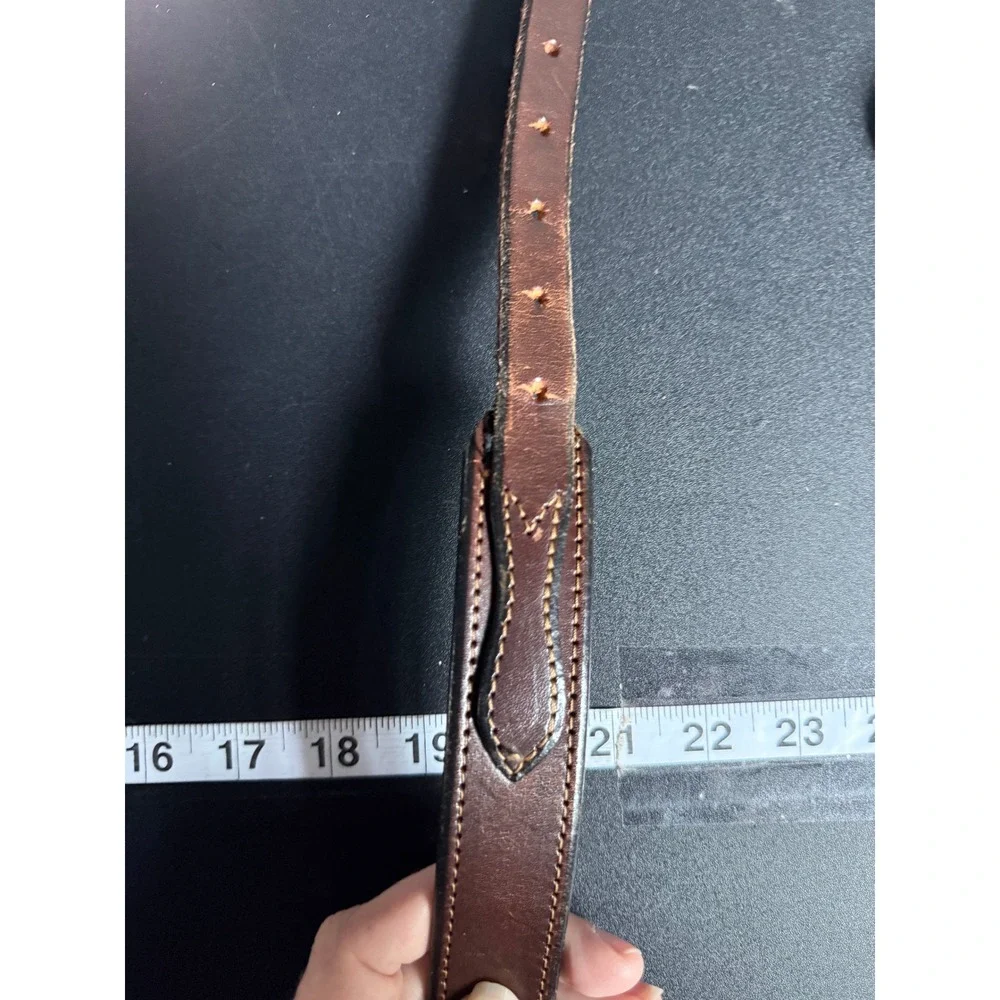 Vintage Ranger Leather Belt Brown Stitched Silver Buckle Size 40 Western‎ Rustic